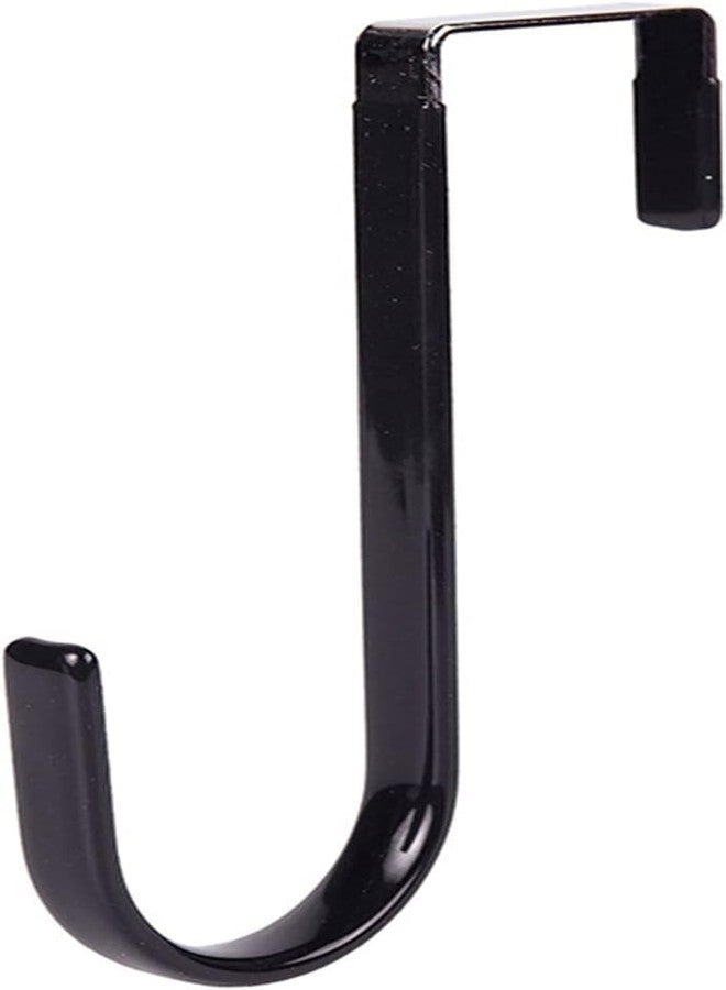 SelHeng Black Wreath Hanger - Strong Bearing Fall Wreath Christmas Halloween Decorations Carbon Steel Wreath Door Hook 5" Height Wreath Hangers, Front Door Metal Over The Door Single Hook, Home Décor - Image 1